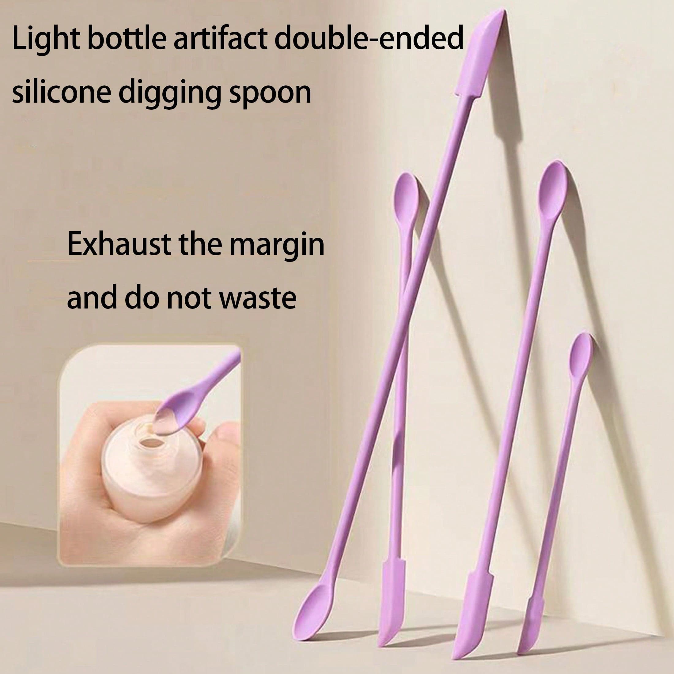 3 pièces Cuillère en silicone à double extrémité pour produits de soins de la peau et cosmétiques, petite spatule, spatule plus longue et